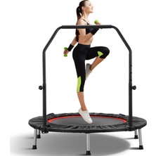Happy Trend 40 Inç Mini Trambolin Rebounder Trambolin Yetişkinler Için Kapalı Açık Fitness Trambolin Katlanabilir Ayarlanabilir Kolu Bar ile 330 Ağırlık Kapasitesi