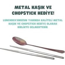 Mabelme Store Prime Bento 700ML Lunchbox Tek Katlı 2 Bölmeli Çelik Sefer Tası Yemek Kutusu (Mor)
