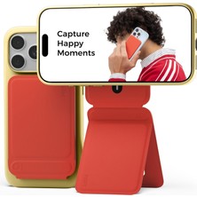 Happy Trend Görünmez Telefon Tripod Standı, Magsafe ile Uyumlu Ince Katlanabilir Selfie Çubuğu, Video Kaydı Için Cep Telefonu Tripodu, Movas Deri Seyahat Temelleri, Gün Batımı