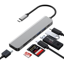 Happy Trend USB C Çoklayıcı, Hdmı, Sd/tf Kart, USB 3.0/2.0 Bağlantı Noktaları, 100W Pd Şarj, Gümüş (TCB-ZR36)