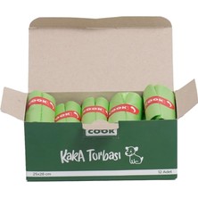 Happy Trend Kaka Torbası, 12 Rulo x 30 Torba, 360 Adet, Elma Kokulu, Yeşil