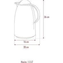 Mabelme Store Prime Ews 1.5 Lt Isı Yalıtımlı Çay ve Soğuk Su Termosu Füme (12 Saat Tutar& Içi Camdır)