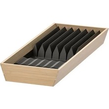 IKEA Uppdatera Çekmece Düzenleyici , Açık Bambu-Antrasit, 20X50 cm