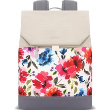 Kawin Mack Zen Eco MCE-1306 Sırt Çantası - Mac Book Çantası, Hırsızlığa Karşı Koruma, Küçük, Mini, 13-14 Inç Laptop, Günlük ve Iş Kullanımı, Şık Tasarım, Üniversite ve Okul Için, Bej Çiçekli