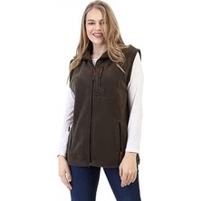 Happy Trend Kadın Polar Yelek Tam Fermuarlı Outdoor Spor Yelek 3cepli