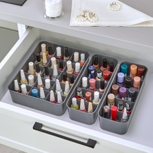 Happy Trend 3'lü Düzenleyici Antrasit, Mutfak, Banyo, Ofis, Yatak Odası, Makyaj Masası Organizer Set