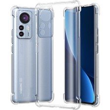Happy Trend Xiaomi Mi 12 Pro ile Uyumlu ile Uyumlu Kapak Köşe Korumalı Airbag Antishock Şeffaf Silikon Kılıf