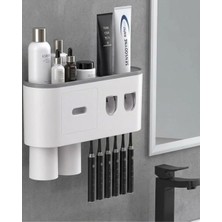 Royaleks Çok Fonksiyonlu Diş Fırçası Tutucu Otomatik Dispenser Bardaklı Organizer