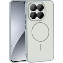 Happy Trend Xiaomi 15T Pro Ile Uyumlu Kamera Lens Korumalı Kılıf Magsafe Uyumlu Kablosuz Şarj Özellikli Tea Silikon Telefon Kılıfı Gümüş