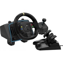 Happy Trend Gaming Racing Wheel With Pedals And Shifter, 1080° Xbox Steering Wheel With Paddle Shifters Driving Wheel For Pc, Ps4, Xbox One, Xbox Series X/s, Xbox 360, Ps3, Switch (Black)