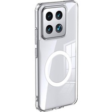 Happy Trend Xiaomi Mi 14 ile Uyumlu Kılıfı Silikon Mat Arka Yüzey M-Safe Şarj Özellikli Darbe ve Kamera Lens Korumalı Ince Kapak Flet Renksiz