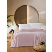 Happy Trend Çift Kişilik Pike Pamuklu Yatak Örtüsü 220X230 Pembe