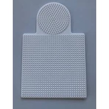 Happy Trend Ütü ile Yapışan Boncuk Dizme Tablası Büyük Boy - Kare : 15,5 cm - Daire : 8,5 cm - Beyaz Renk
