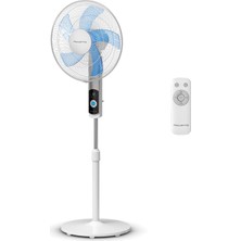 Happy Trend Turbo Silence Ayaklı Vantilatör, Sessiz Gece Modunda, Enerji Tasarruflu, 12 Hız Kademesi, Dijital LED Ekran, Zamanlayıcı, Uzaktan Kumanda, Beyaz, VU5650F0