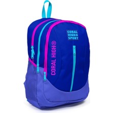 Kawin Coral High Sport Lacivert Pembe Okul ve Günlük Sırt Çantası - Dört Gözlü - USB ve Aux Soketli