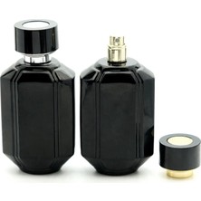 Parfüm ve Kolonya Şişesi 100 ml 2 Adet Siyah Özel Kolay Kapama Cam Şişe