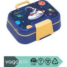 Str Store Bento 1030ML Lunchbox Tek Katlı 3 Bölmeli Pp Plastik Sefer Tası Yemek Kutusu (Lacivert)