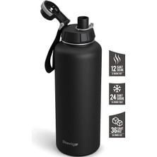 Str Store 1 Hand Leak-Proof Sızdırmaz Çelik Termos 1500 ml Black ST-235