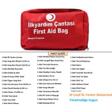 Doğal Eczane Iş Yeri Ilk Yardım Çantası, 35 Parça Acil Müdahale Seti, Medikal Boyunluk, El Feneri, Termal Battaniye, Bandaj ve Sargı Malzemeleri
