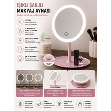 Str Store Şarjlı LED Işıklı Makyaj Aynası – Masaüstü Dokunmatik Ayarlanabilir Ayna