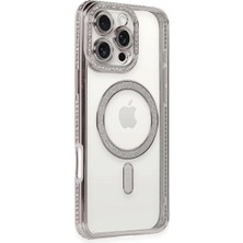 Apple iPhone 16 Pro Kılıf Joke Simli Magneticsafe Kılıf - Pembe