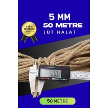 Epilons 5 MM 50 Metre Jüt Halat Dekoratif Hasır İp Urgan Süs