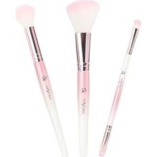 Mabelme Store Prime 3'lü Pembe Makyaj Fırçası Seti