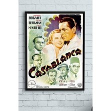 Mabelme Store (PSTER10403) Casablanca Film Afişi Çerçeveli Tablo 3 (40X50CM)