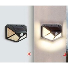 Mabelme Store Prime Solar Lamba 100 LED Pır Hareket Sensörlü Dış Duvar Lambası IP65 Bahçe Teras - 1 Adet