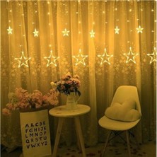 Mabelme Store 8 Fonksiyonlu Dekoratif Yıldız LED 12 Sarkıt Yıldızlı LED Işık Yılbaşı Işık Dekoratif Işık Yıldızlı Perde LED Saçak LED Ip LED Su Geçirmez LED Bahçe S