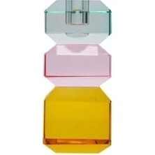 Mabelme Store Kristal Mum Tutucu, L. Nane/l. Pembe/sarı, 6X6X13 cm