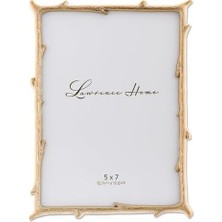 Mabelme Store Frames 5 x 7 Altın Metal Resim Çerçevesi Doğal Branch Tasarım Resim Çerçevesi