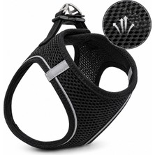 AvantajAl Nefes Alan Kumaş Air Mesh Kedi Köpek Göğüs Tasması x Small 32X36 cm Siyah