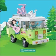Mabelme Store Prime Ogi Mogi Toys Eğitici Bloklar Işıklı Yeşil Karavan 304 Parça, Yapı Seti