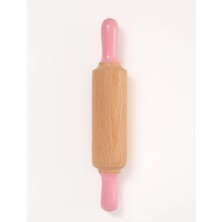 Mabelme Store Prime Doğal Ahşap Merdane - Pastel Pembe