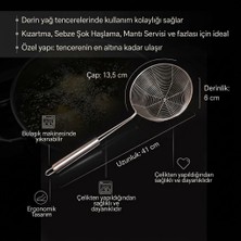 Hane216 Çelik Derin Yağ Kevgiri Yağ Süzme Kızartma Haşlama Kevgiri