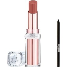Mabelme Store Prime L'oréal Paris Glow Paradise Balm-In-Lipstick - Işıltı Veren Nude Tonlu Ruj 191 Nude & Tattoo Mini Jel Göz Kalemi Hediyeli