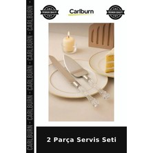 Carlburn 2 Parça Servis Seti Çeyizlik Set Görsel Sunum Pasta Takımı