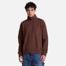 Timberland Exeter River Tree Embroidered Logo 1/4 Z Erkek Kahverengi Sweatshirt.-