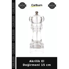 Carlburn Akrilik El Değirmeni 15 cm Yemek Lezzeti Baharat Öğütücü Ev Hediyesi
