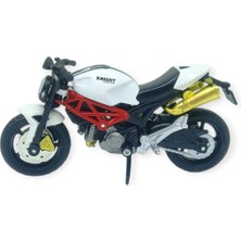 Arenes 1:18 Ölçekli Model Standlı Motosiklet - Beyaz (Lisinya)
