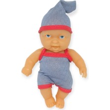 Arenes 20 cm Sevimli Et Bebek - Çıkarılabilir Neon Kıyafetli Gerçekçi Oyuncak Bebek   - Gri - Pembe (Lisinya)