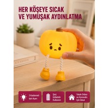 Marsilyan Pumpkin LED Night Light Dokunmatik Şarjlı Silikon Gece Lambası Yeni Nesil