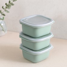 Mabelme Store Kare Plastik 3'lü Saklama Kabı Şeffaf Kapaklı