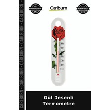 Carlburn Gül Desenli Termometre Bahçe Dekoru Ofis Gereci Ev Hediyesi