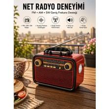 Aydogan's Müzik Kutusu Bluetooth Bağlantılı El Fenerli Nostaljik Tasarım Radyo