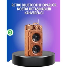 Aydogan's Vintage Tasarımlı Bluetooth Hoparlör Uzun Pil Ömürlü ve Fm Destekli