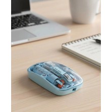 Aydogan's Mavi Kablosuz Mouse Bluetooth ve USB Çift Mod Bağlantılı