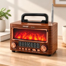 Aydogan's Şömineli Retro Radyo Bluetooth Hoparlör - Am/fm/sw Usb/type-C Şarjlı