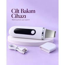 Aydogan's USB Şarjlı Metal Spatula Uçlu Beyaz Yüz ve Cilt Bakım Cihazı